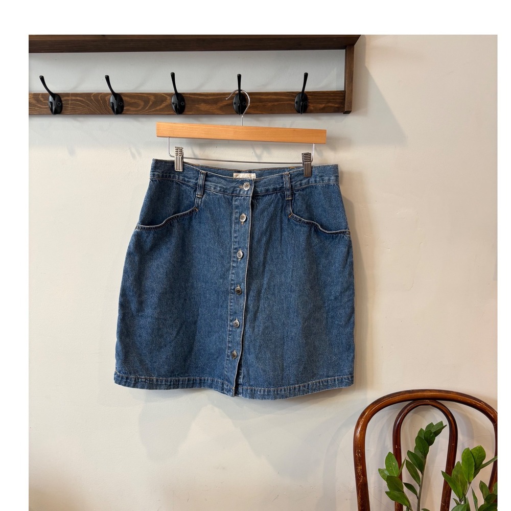 Westport Denim High Waisted Button Front Skort